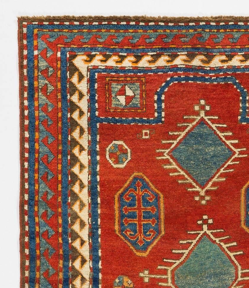 Antique Caucasian Bordjalou Kazak rug, circa 1880.