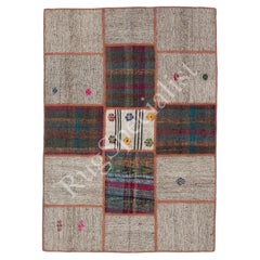4.5x6.3 Ft Vintage Anatolian Kilims Re-Imagined, Custom Options Available