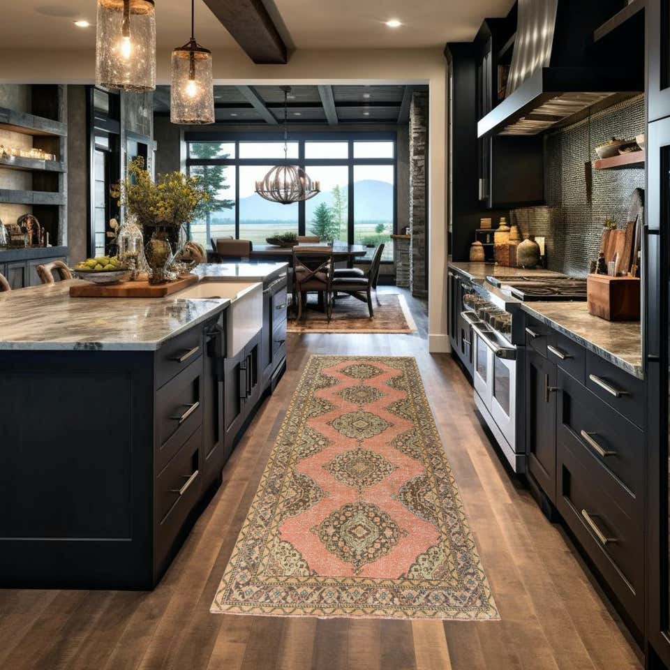 3.5x11.4 Ft Handmade Hallway Runner. Kitchen Rug. Corridor Rug. 1960s ...