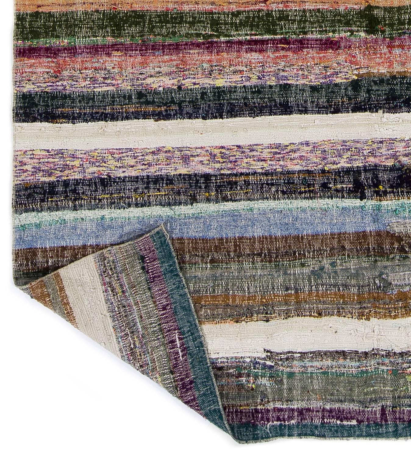 Kilim Colorful Turkish Cotton Rag Rug