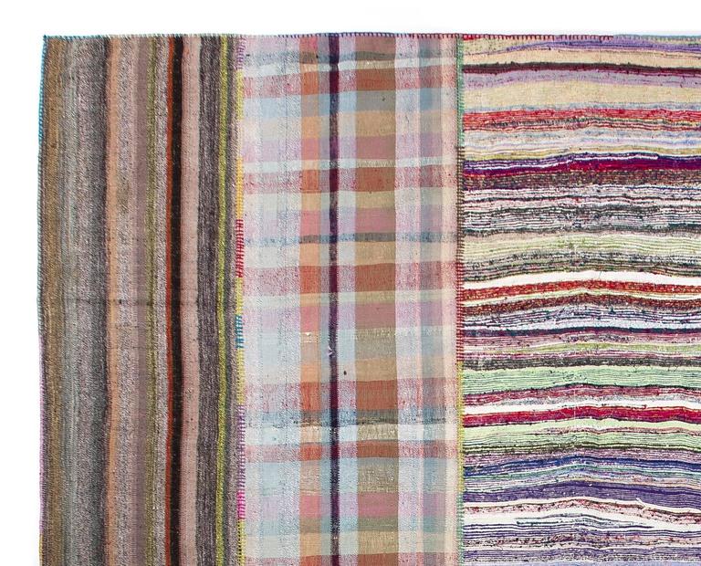 Oversize Colorful Cotton Rag Rug For Sale at 1stdibs