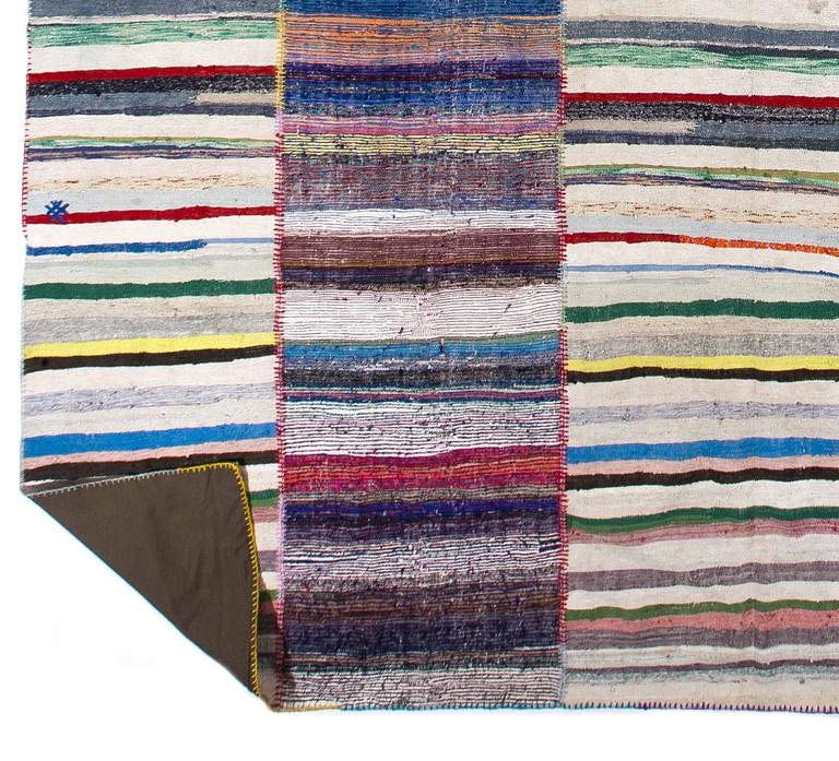 Oversize Colorful Cotton Rag Rug For Sale at 1stdibs