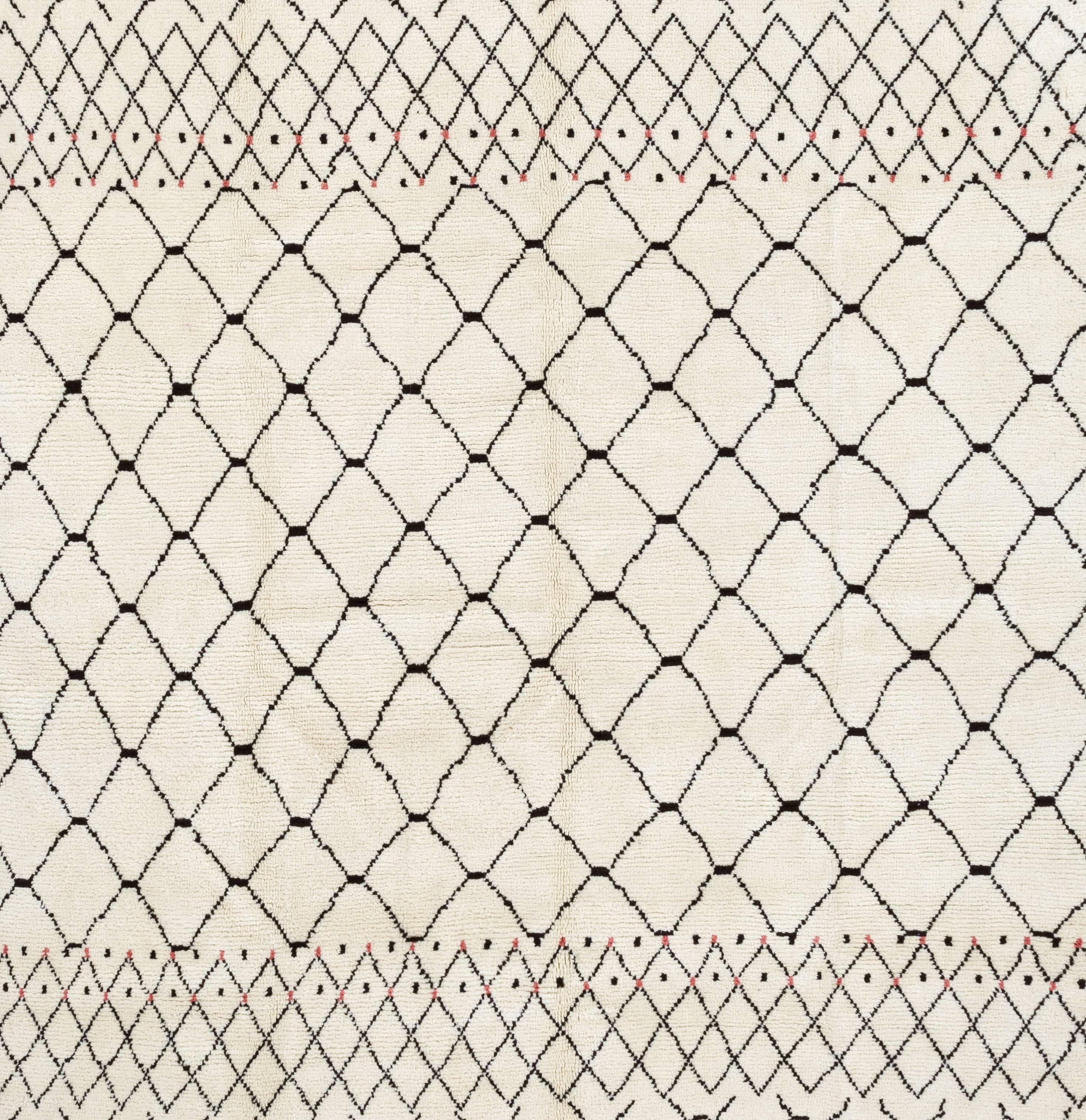 Mid-Century Modern Contemporary Moroccan Wool Rug