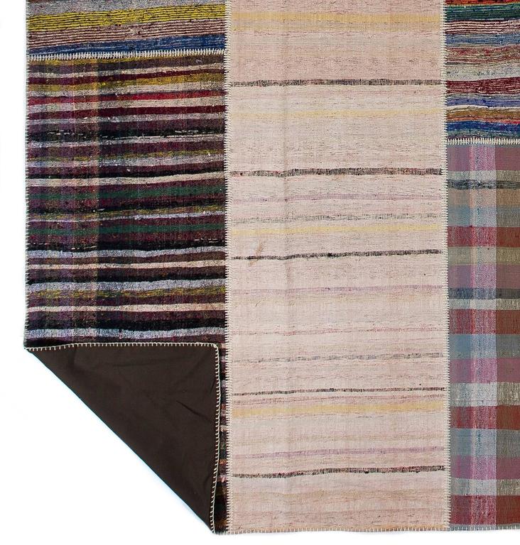 Eclectic Vintage Rag Rug, Flatweave Kilim For Sale at 1stdibs
