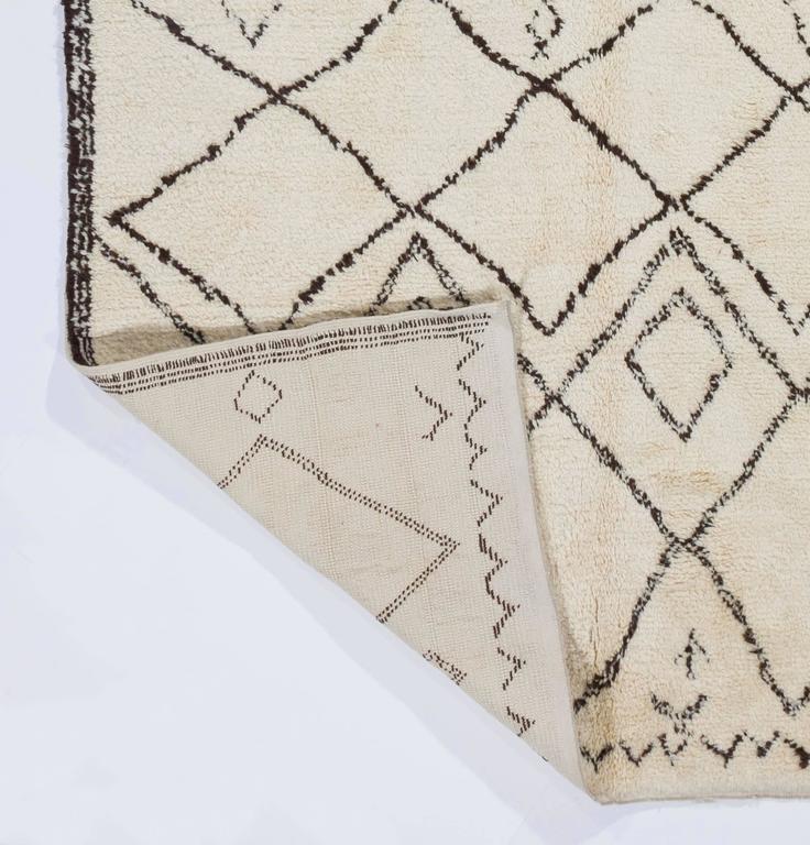Bespoke Moroccan Rug Made of Natural UnDyed Wool For Sale at 1stdibs