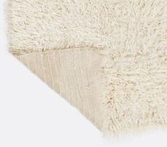 Solid Handmade Turkish Ivory Mohair Wool "Tulu" Rug. Custom Options Available