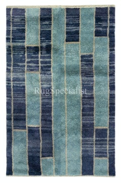 5.8x9 Ft New Handmade Tulu Teppich in blauen Tönen. Alle Wolle. Kundenspezifische Optionen verfügbar