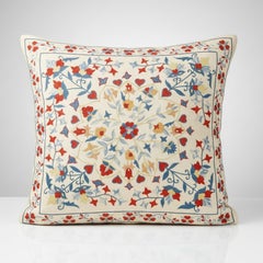 20"x21" Traditional Throw Pillow. 100% Silk Cushion Cover. Embroidery Pillowcase