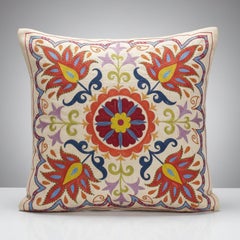 18"x19" 100% Seidenkissen. Handgefertigter Kissenbezug. Bestickte Kissenabdeckung