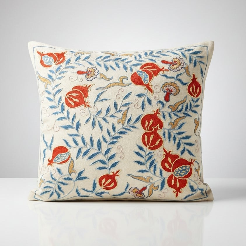 Funda de cojín moderna de 20 "x21". Cojín de encaje de seda 100%. Funda de almohada bordada a mano