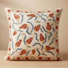 20"x20" 100% Silk Pillow Cover. Embroidered Throw Cushion. Handmade Lace Pillow 20"x20" 100% Silk Pillow Cover. Embroidered Throw Cushion. Handmade Lace Pillow