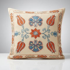 20"x20" Embroidered All Silk Cushion. Handmade Pillow Cover. New Lace Pillow