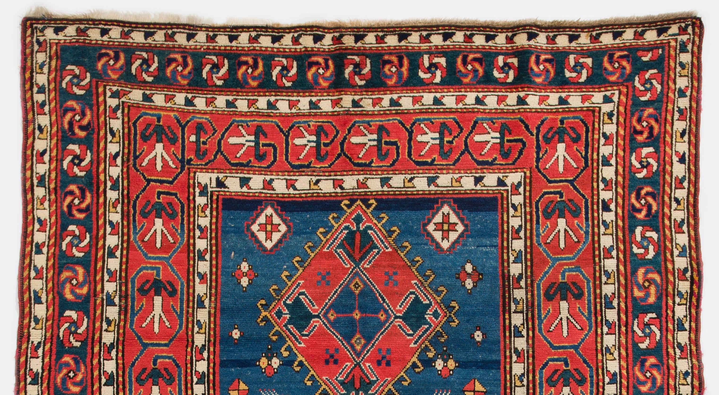 Hand-Knotted Outstanding Antique Caucasian Kazak Rug