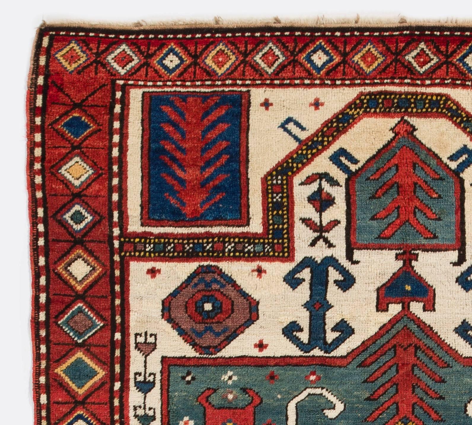 Antique Caucasian Kazak prayer rug.