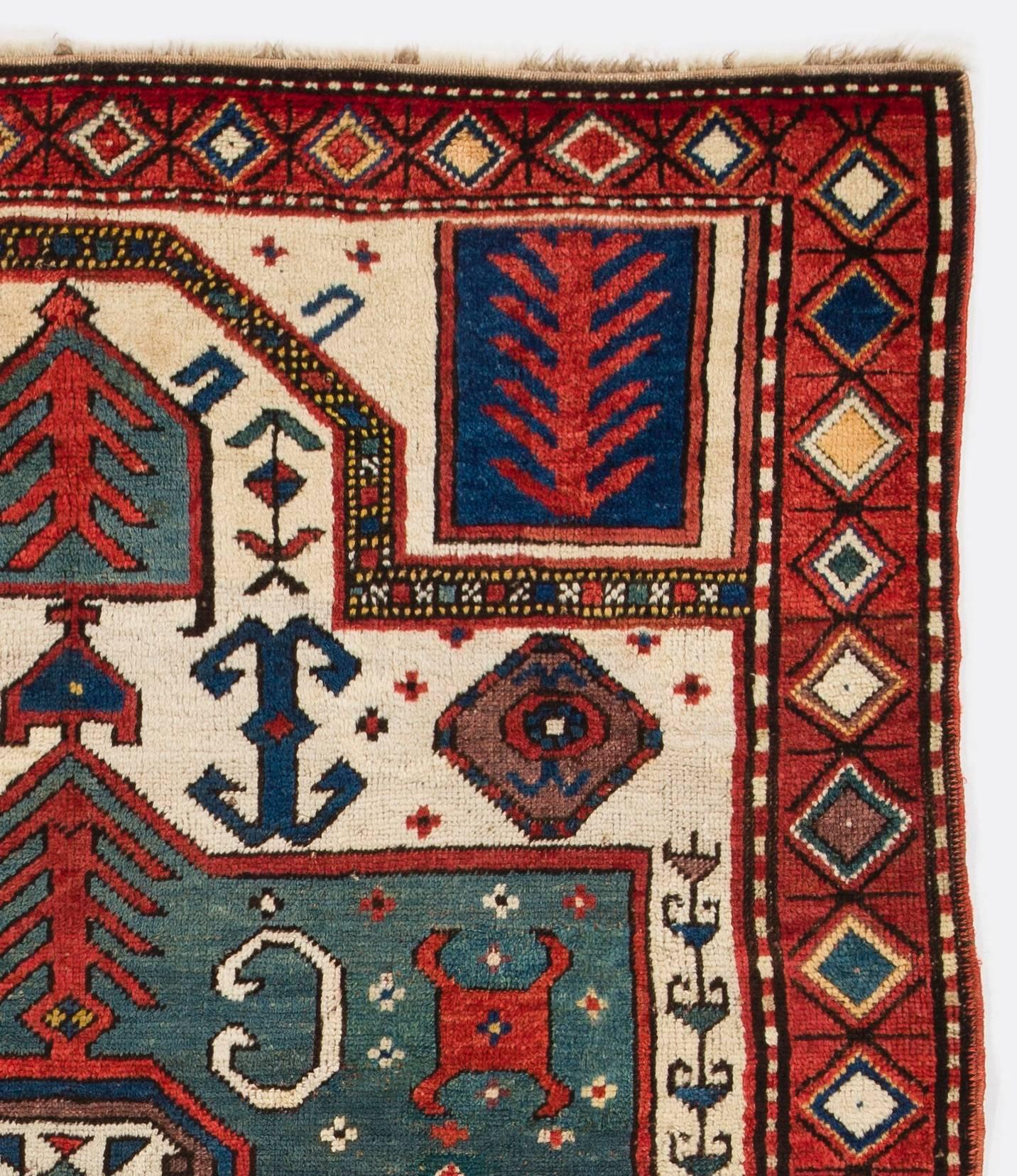 19th Century Fascinating Antique Caucasian Kazak Prayer Rug