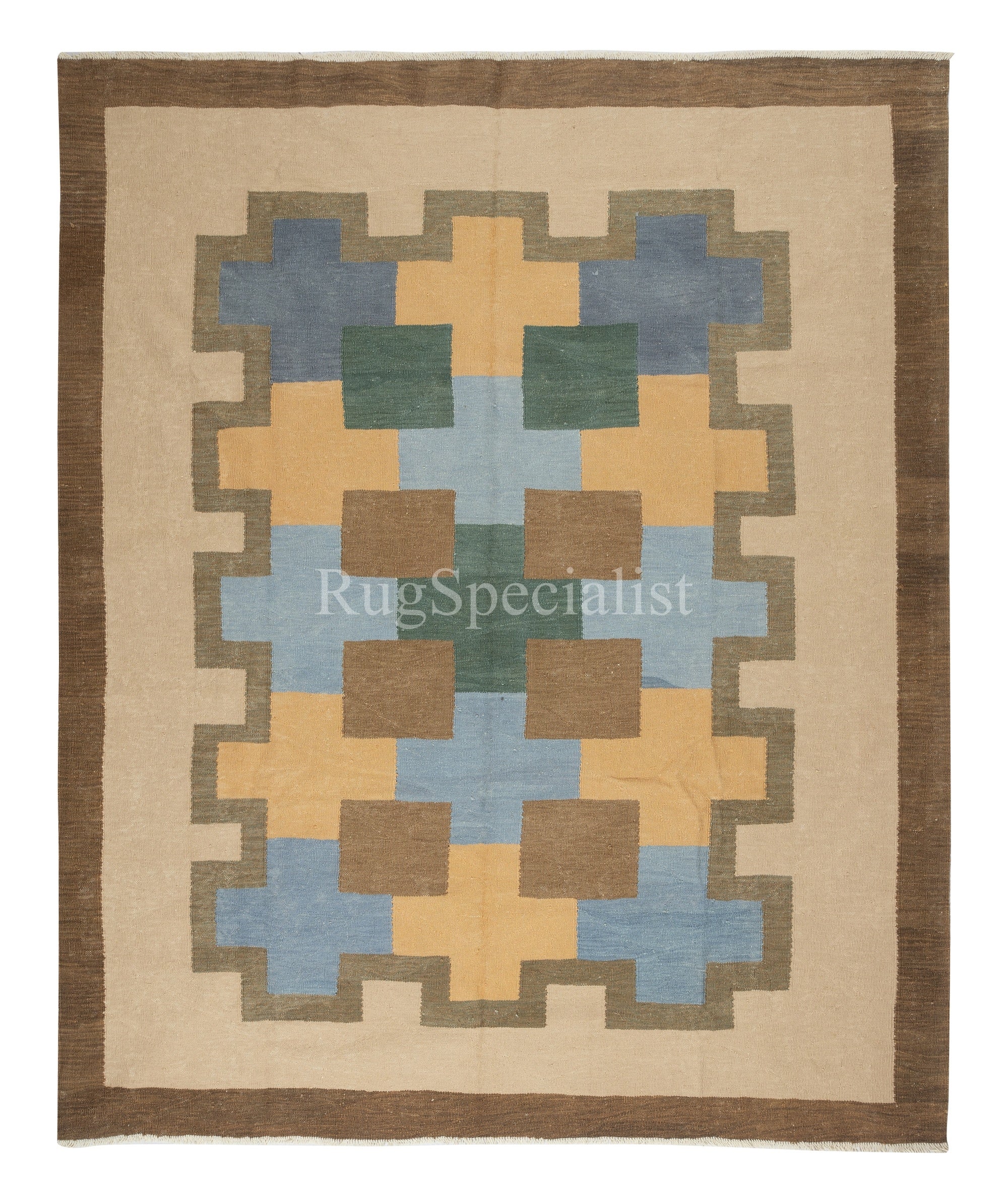 8x10 Ft Tappeto moderno intrecciato a mano dal design scandinavo. Opzioni personalizzate disponibili in vendita