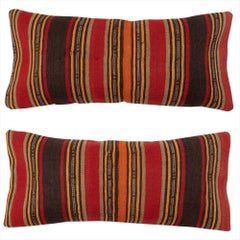 14"x28" SET OF 2 - Handmade Kilim Cushion Covers. A pair of Lumbar Pillow Covers