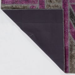 Union Jack British Flag Design Patchwork Rug. Modern Handmade Dark Gray Carpet