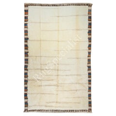 10x12 ft Handmade Turkish Wool Tulu Rug with Colorful Border, Custom Options Av.