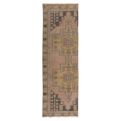 2.7x8.8 Ft One-of-a-Kind Vintage Hand-Knotted Runner Rug for Hallway and Kitchen