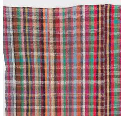 Tartan Design Colorful Anatolian Kilim Rug