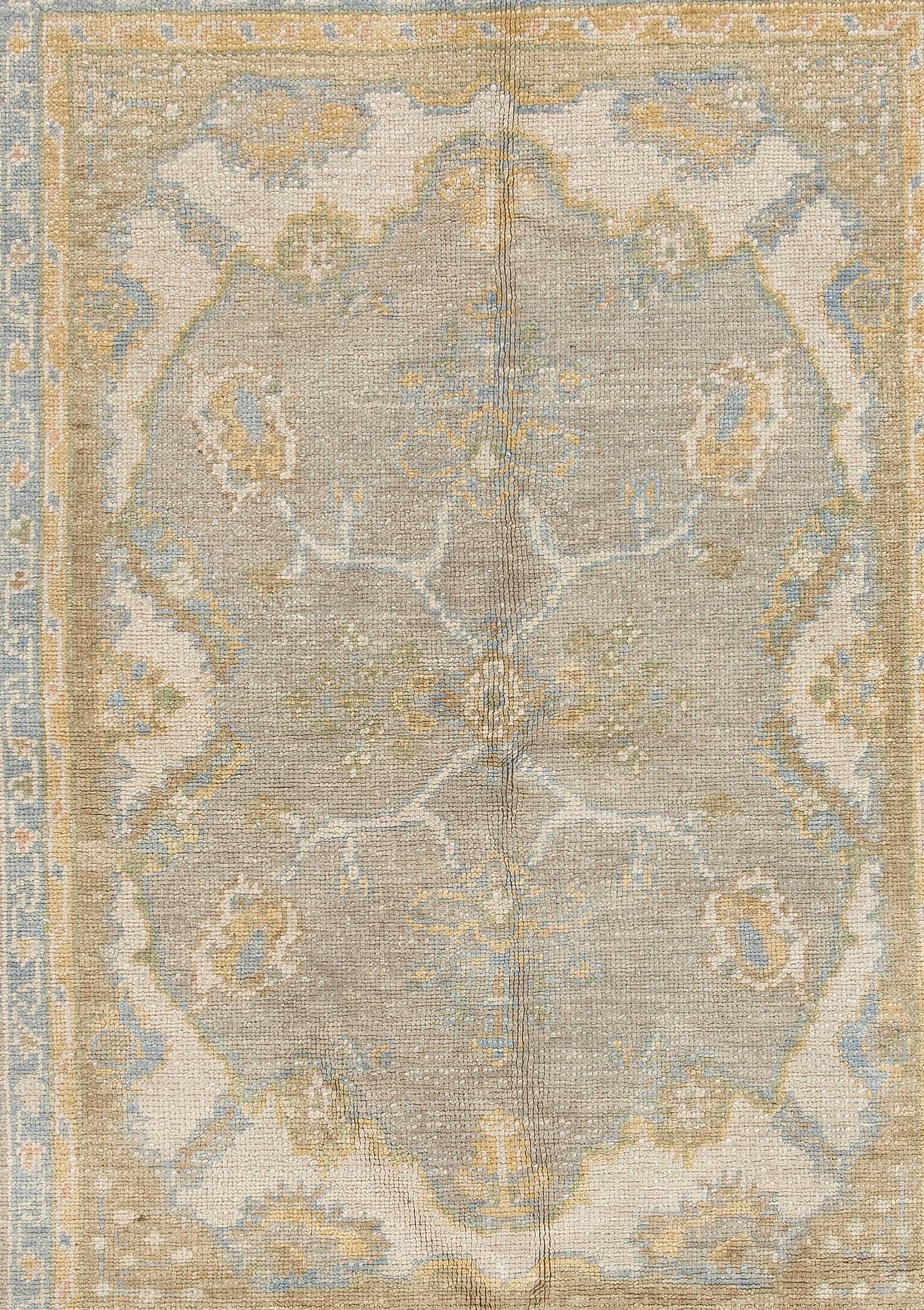 Hand-Knotted Oushak Rug