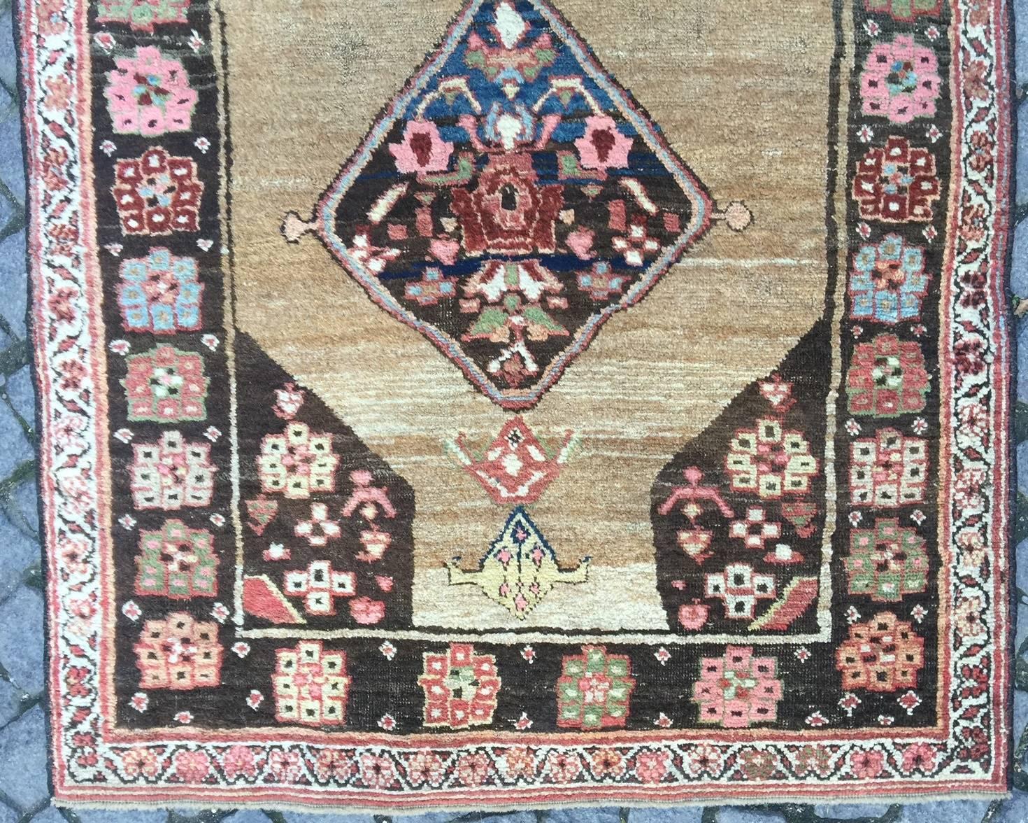 Antique North West Persian Bidjar rug with camel hair ground. Excellent condition.