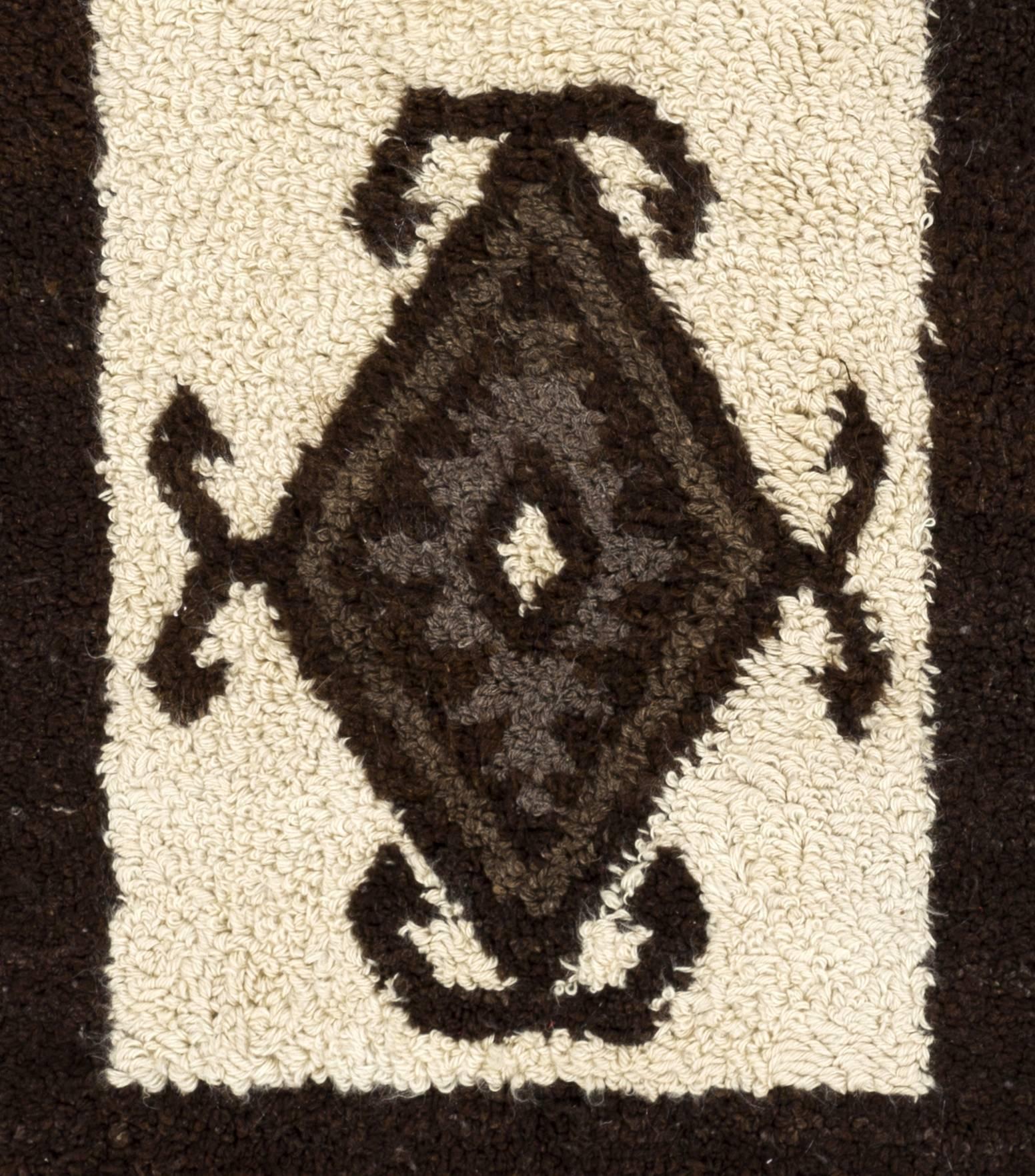 Tribal Unusual Tulu Rug Made of Natural Undyed Wool