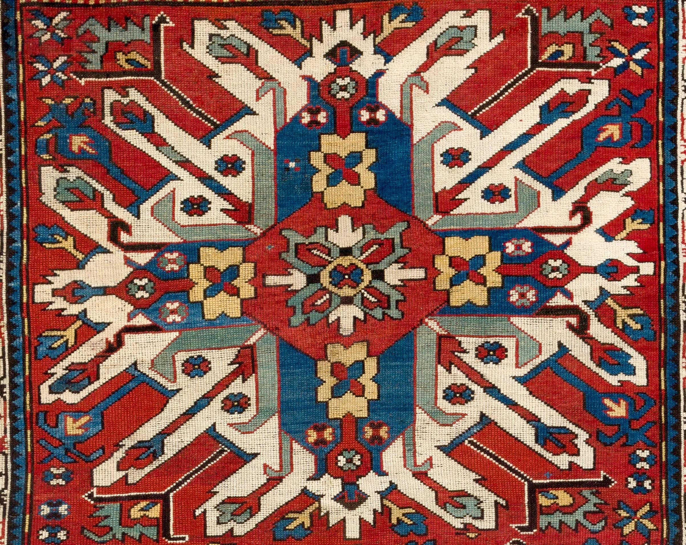 An impressive antique Caucasian rug from the village of Chelaberd in Southern Karabagh. This highly popular so called 