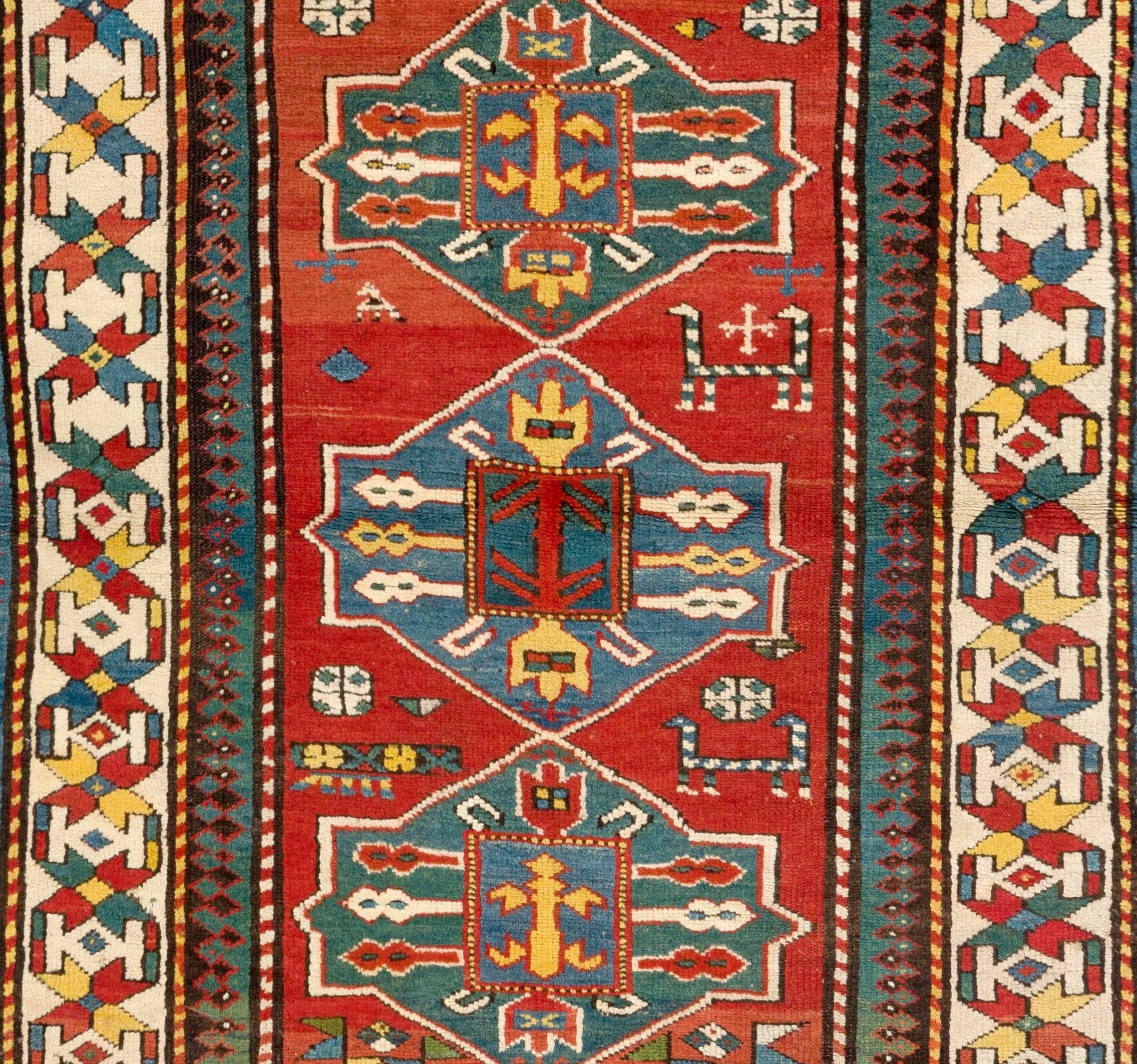 Antique Caucasian Armenian Kazak rug.