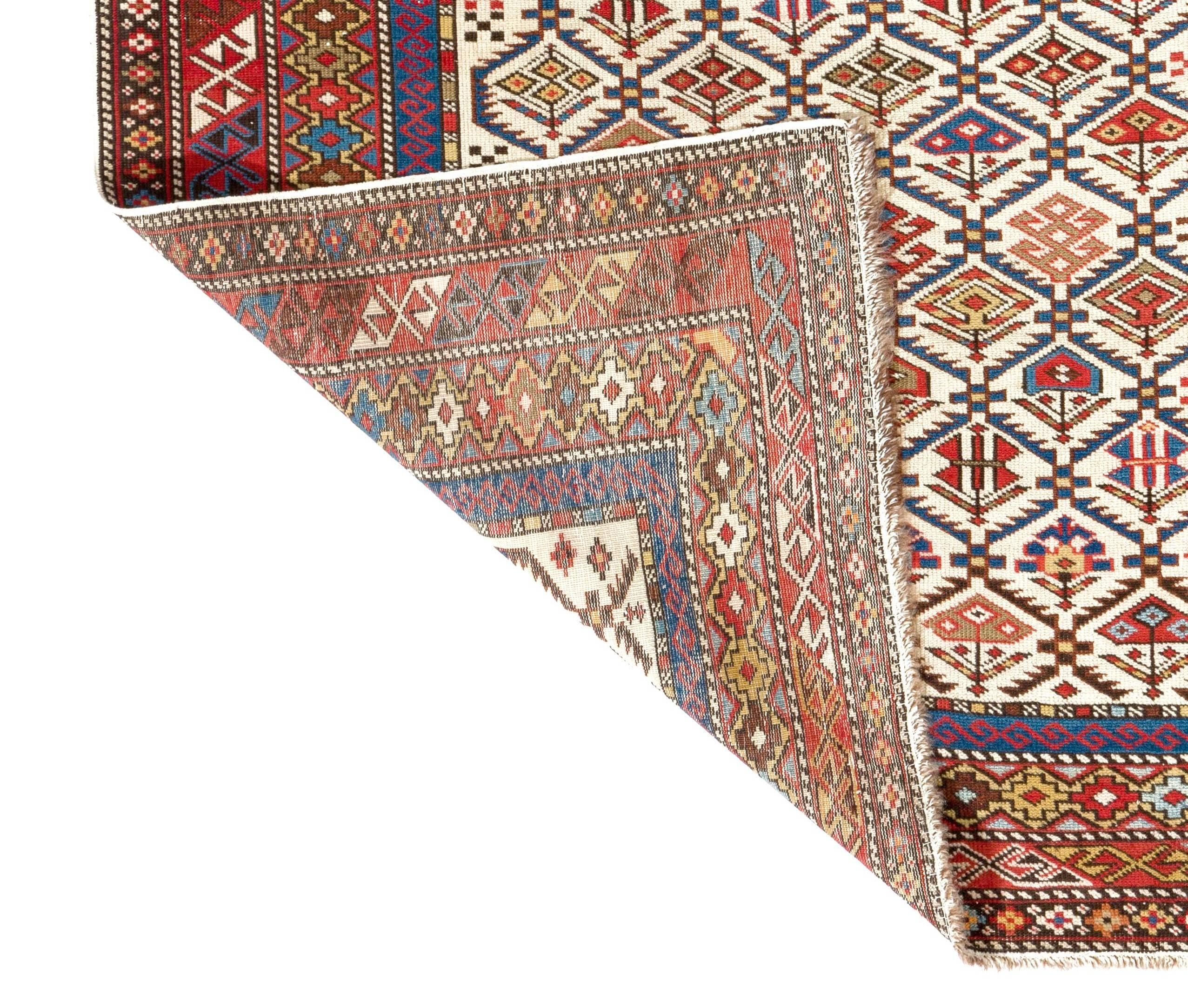 Hand-Woven Fine Antique Caucasian Shirvan Rug