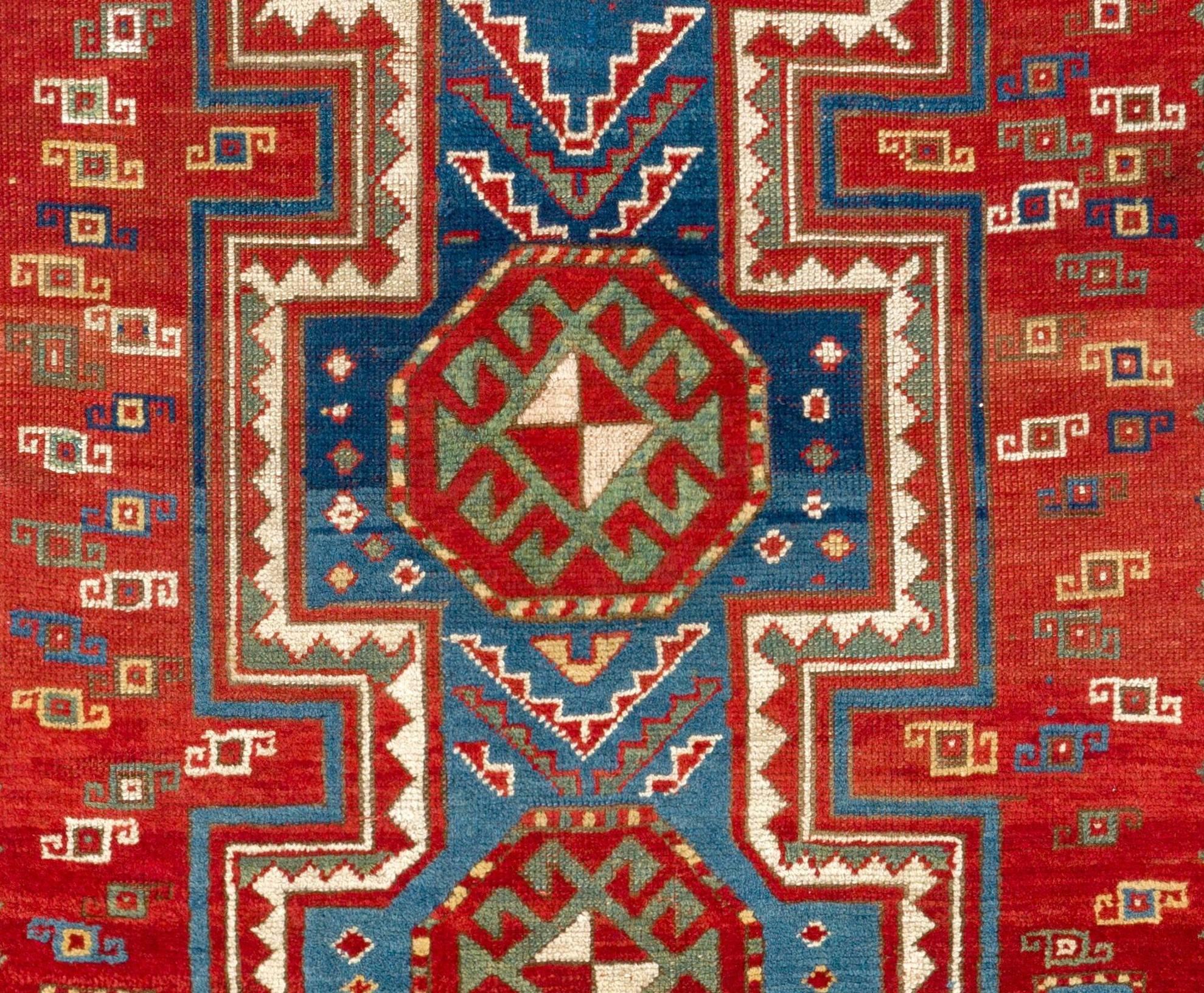 Antique Caucasian Fachralo Kazak rug.