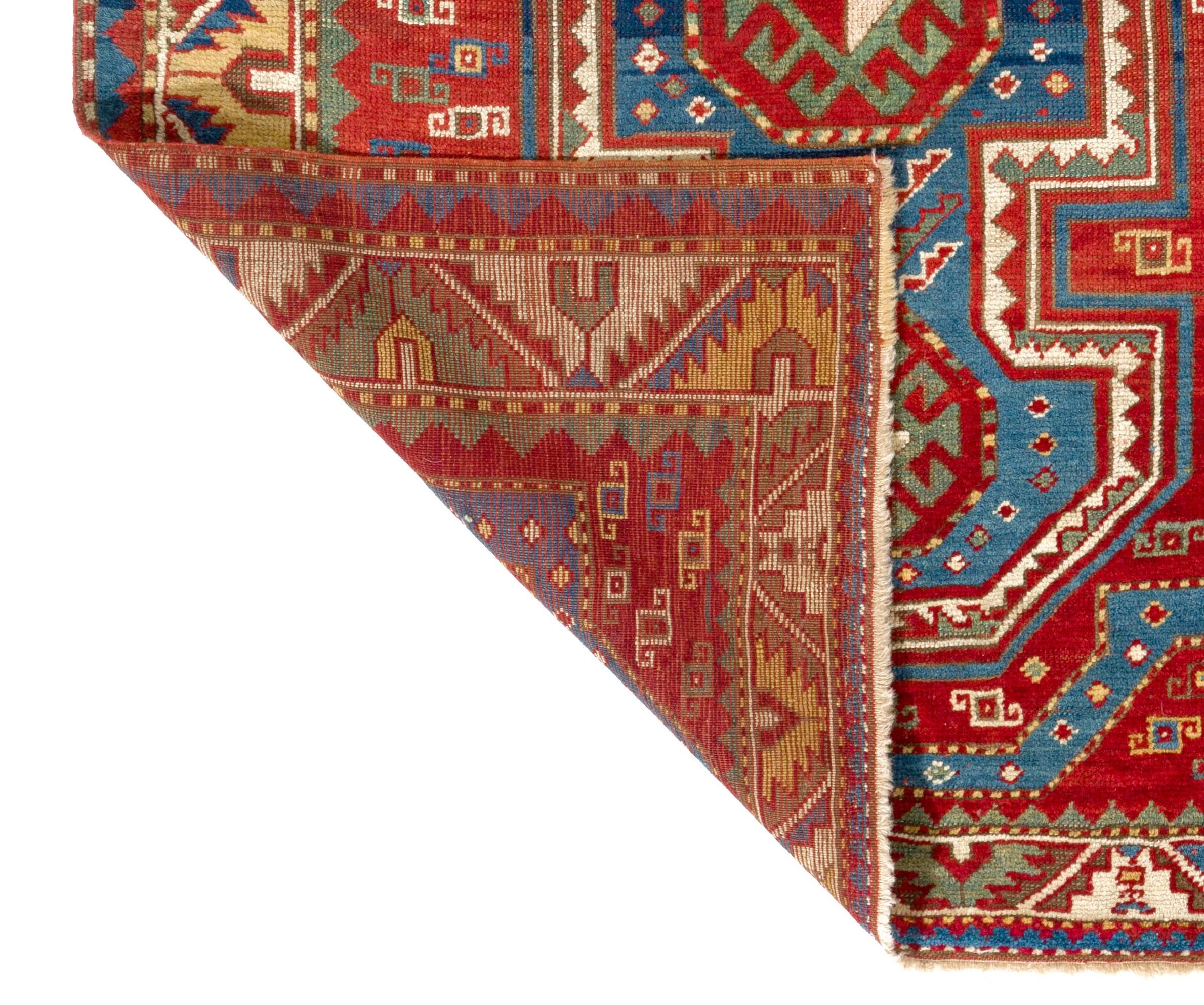 19th Century Antique Caucasian Fachralo Kazak Rug