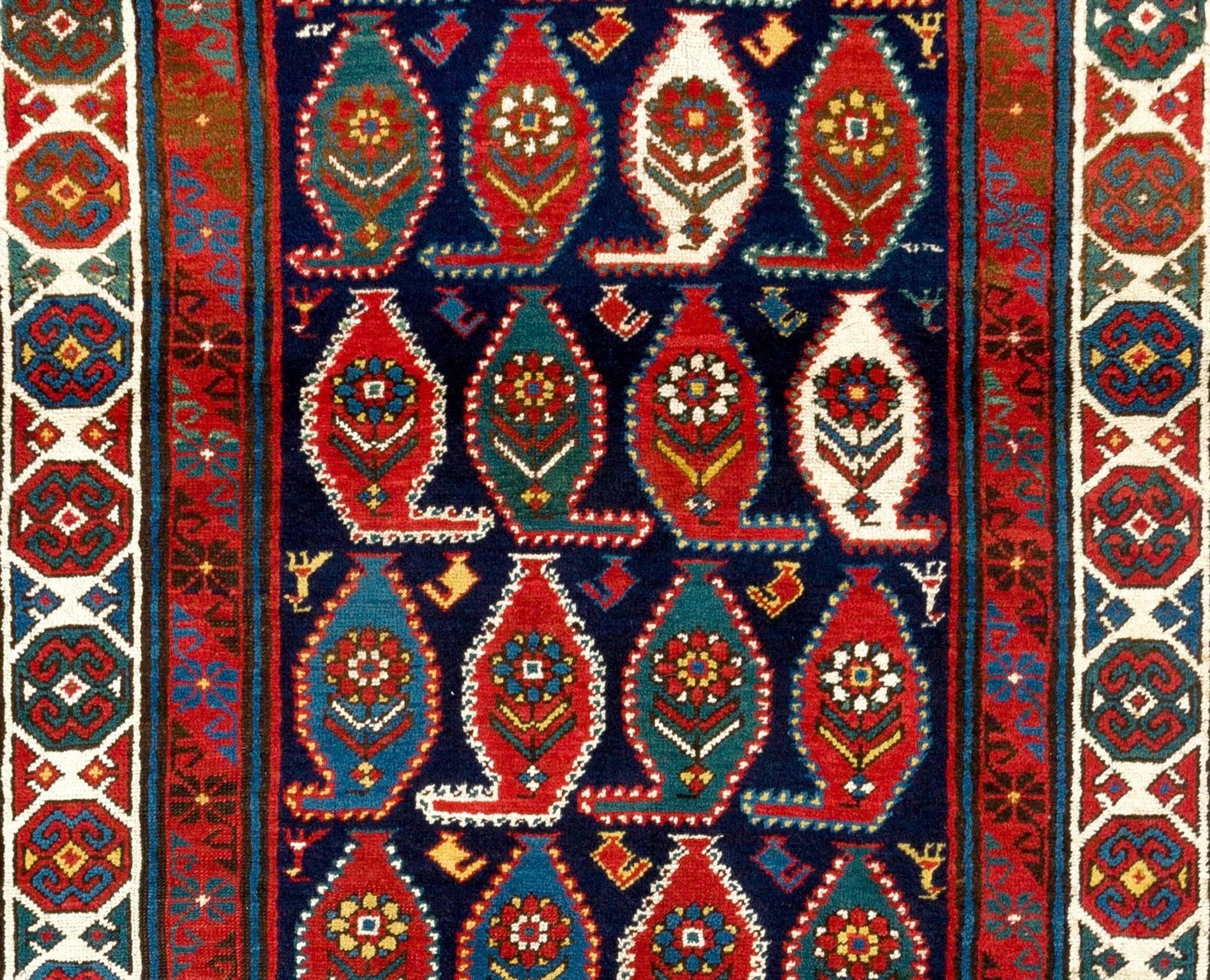 Colorful Caucasian Gendje rug.
