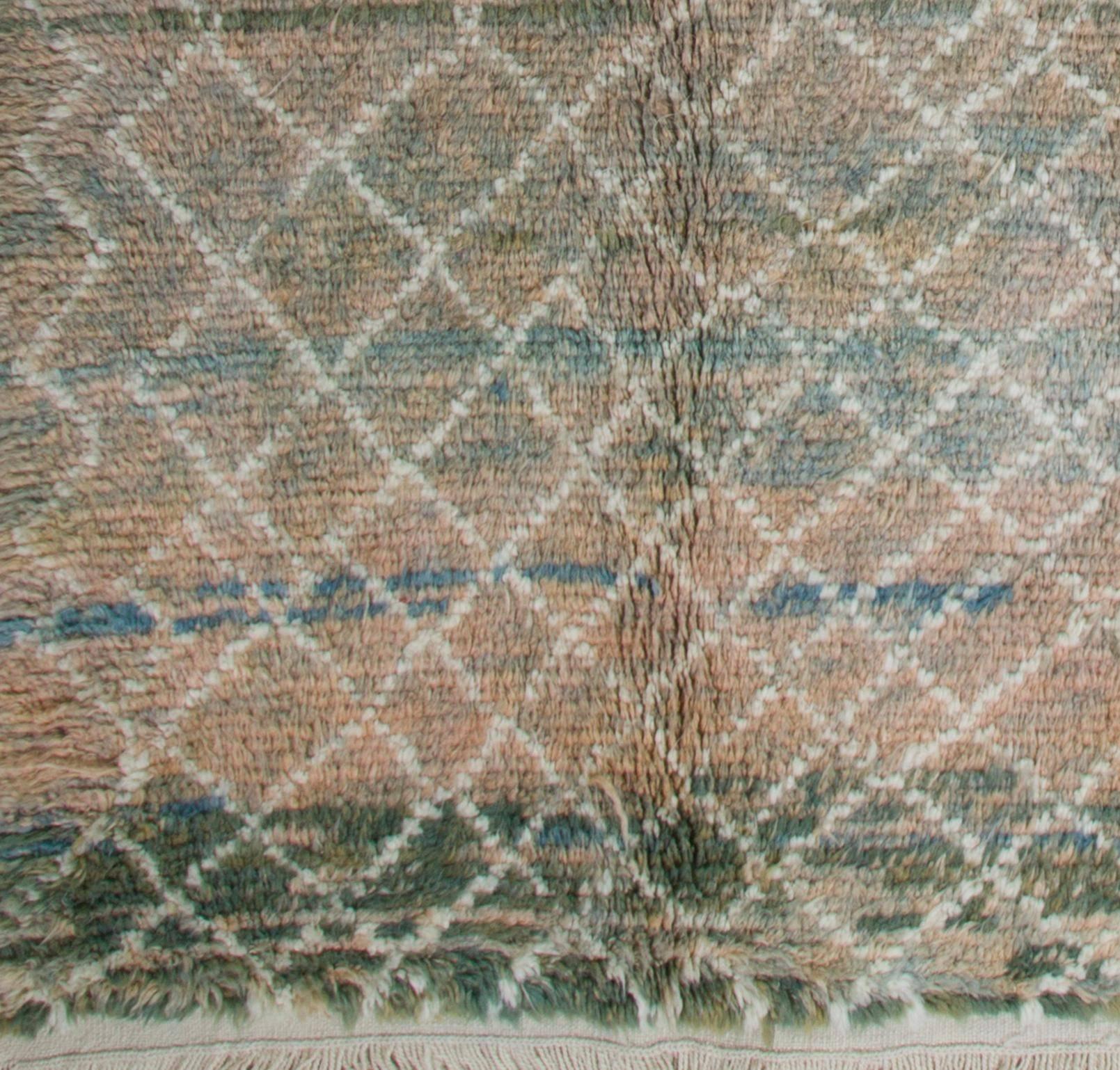 Hand-Knotted Contemporary Moroccan Wool Rug