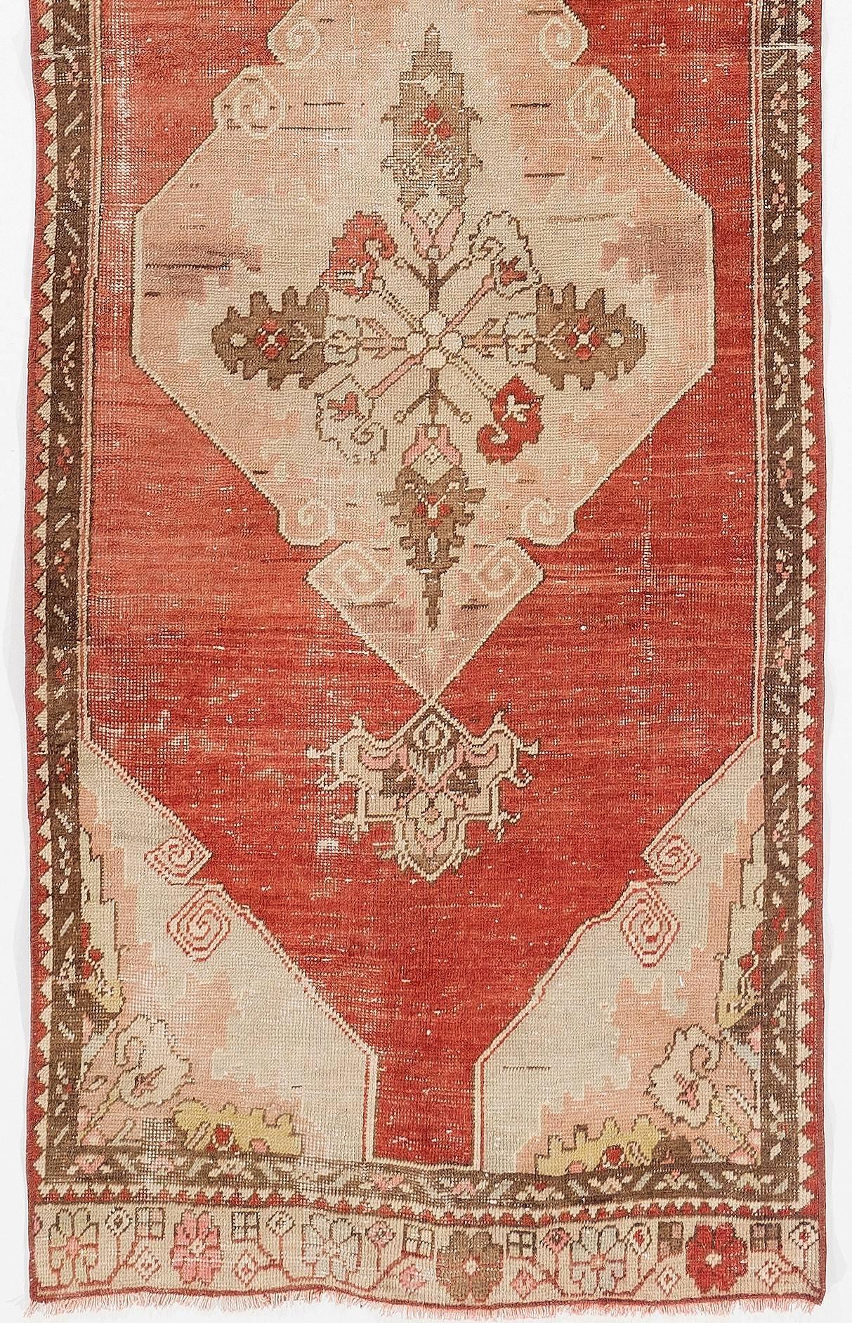 Hand-Knotted Vintage Turkish Oushak Runner