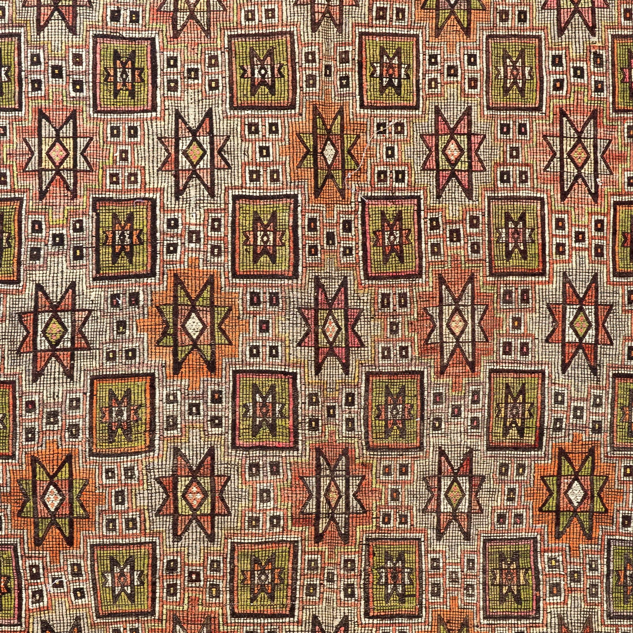 6x10 Ft Multicolored Hand-Woven Turkish Jijim Kilim Rug with Geometric Design In Good Condition For Sale In Spring Valley, NY