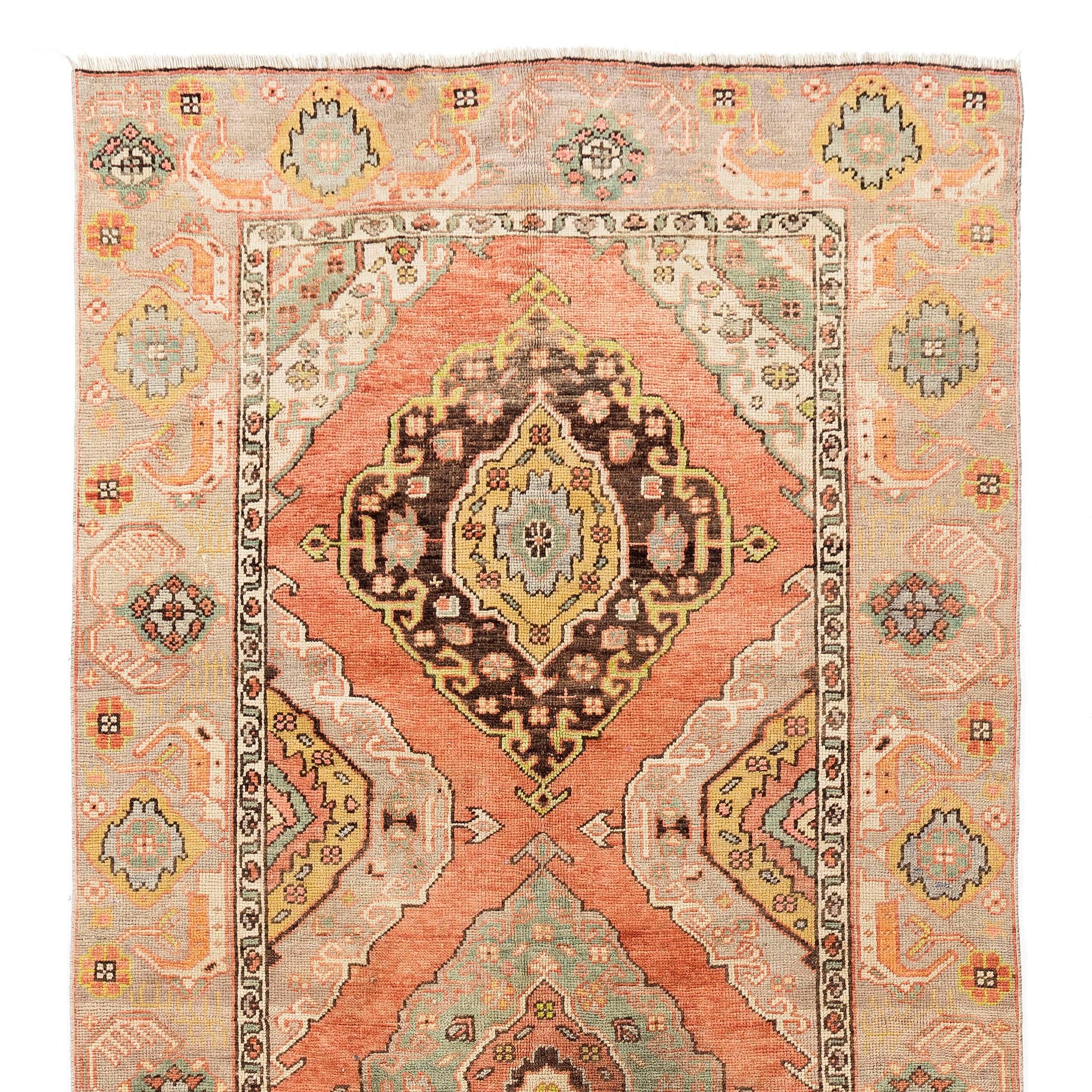 An early 20th century hand-knotted runner from Central Anatolia with pleasing natural colors and soft wool pile on wool foundation. Very good condition, sturdy and as clean as a brand new rug.