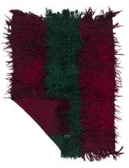 Tulu-Teppich „Filikli“ aus Mohair „Angora-Wolle“, rot und grün, Vintage