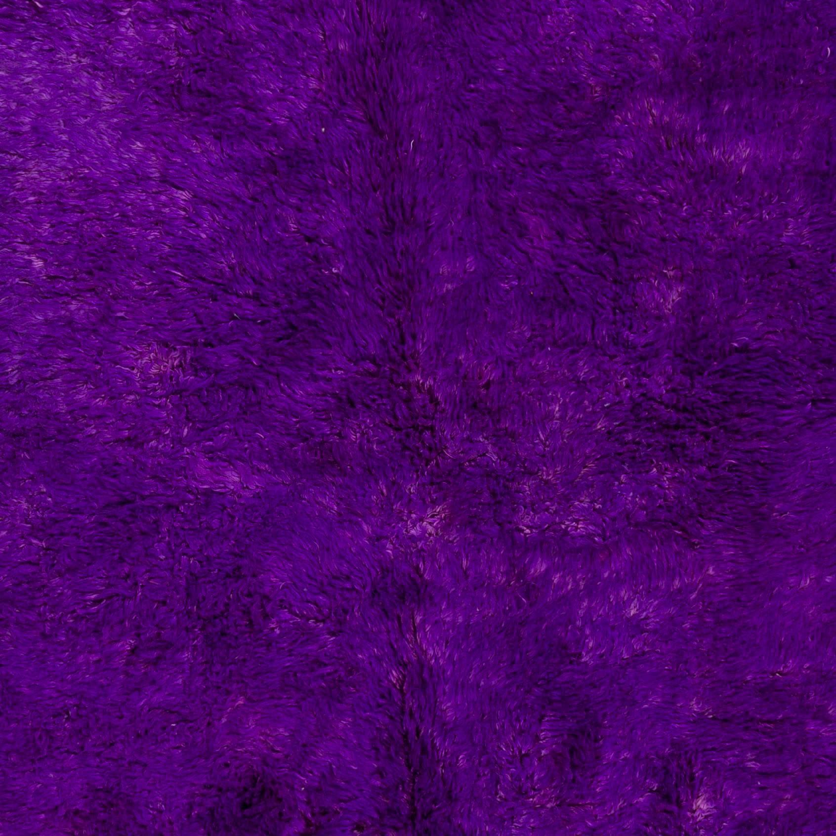 Turkish Solid Purple Color Vintage Tulu Rug