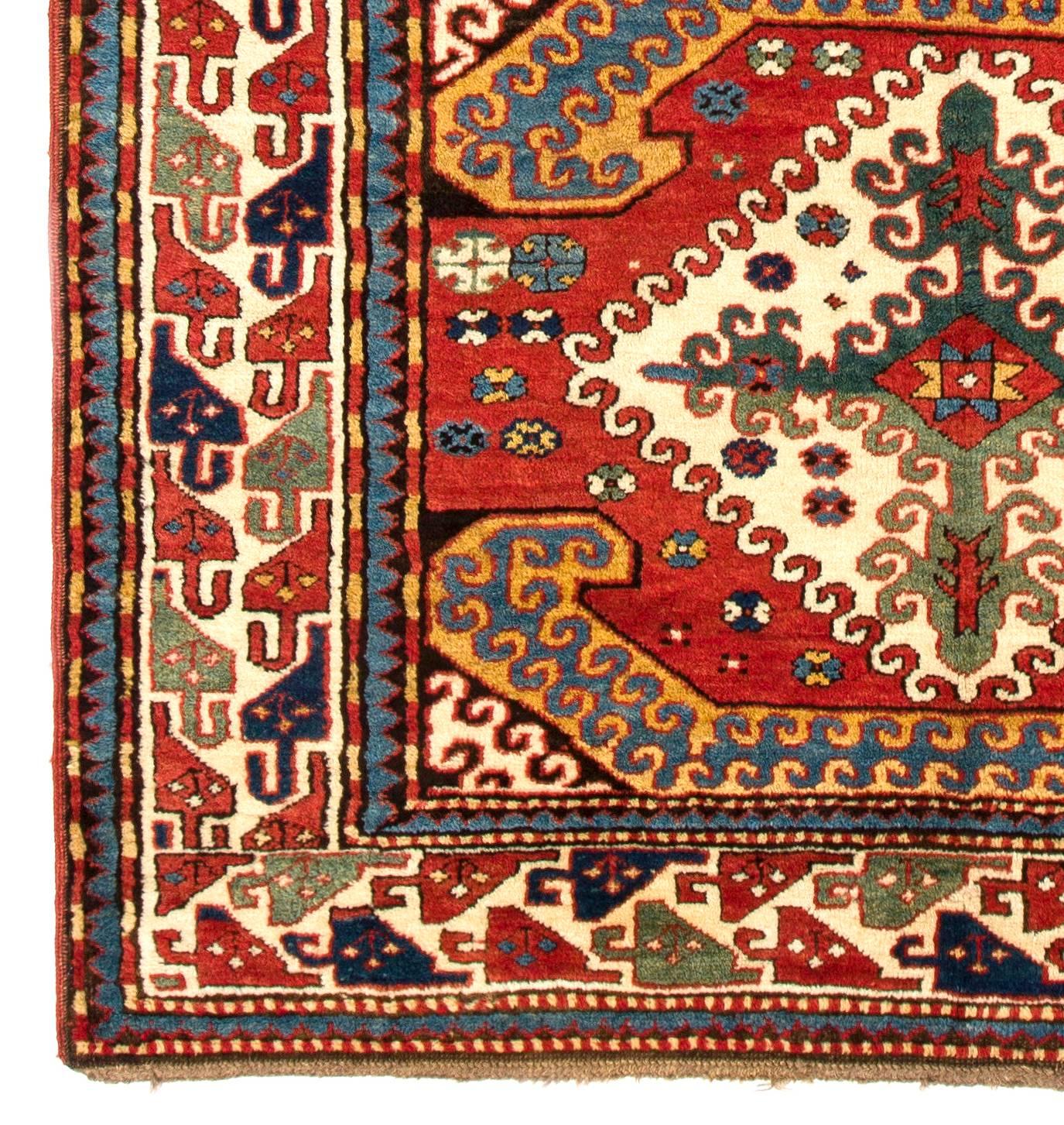 Exceptional Antique Caucasian Karabagh Chelaberd Rug In Excellent Condition In Philadelphia, PA