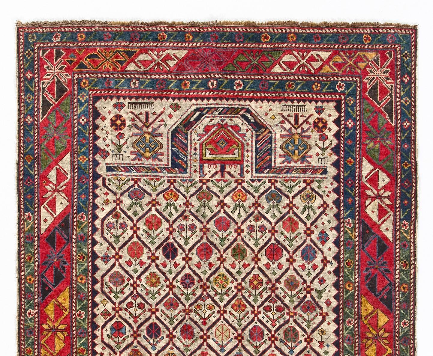 Islamic Antique Caucasian Shirvan Prayer Rug, circa 1850