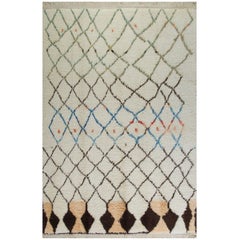 6 x 9 ft Contemporary Moroccan Rug. 100% Wool. Custom Options Available. T12