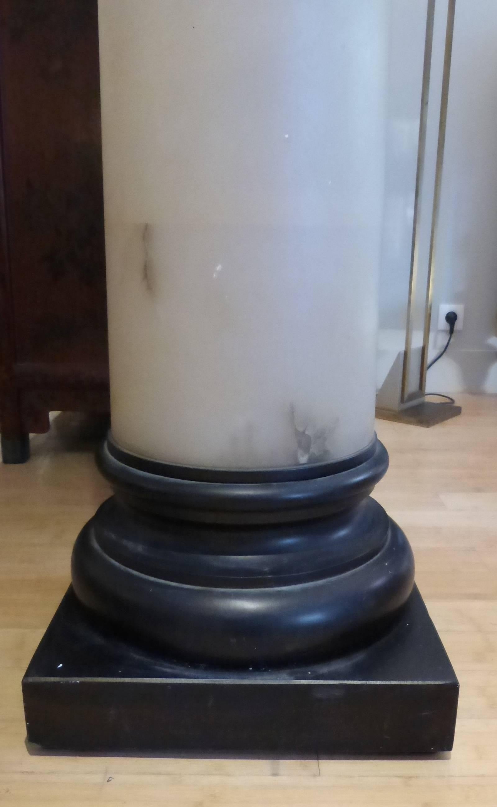 Alabaster Column with Base and Top in Painted Stucco circa 1970 For Sale 2