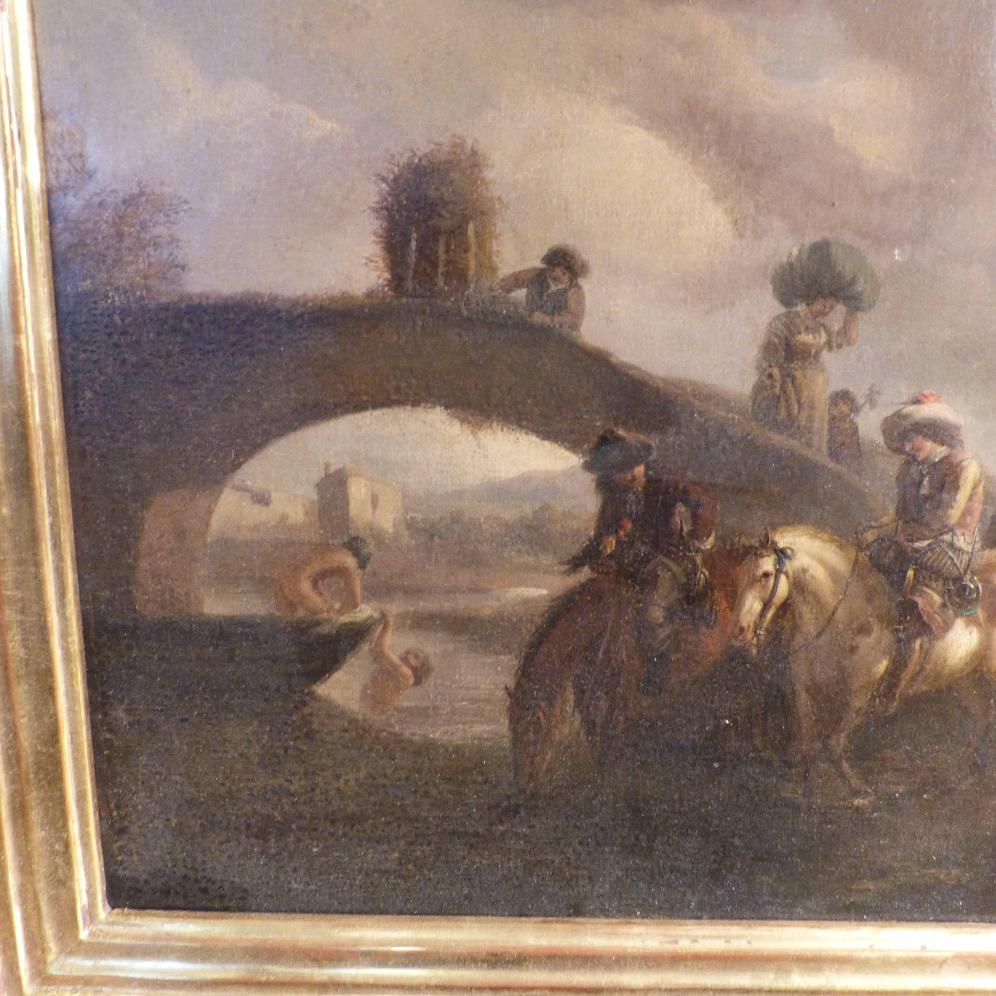 Dutch School Wouvermans Oil on Canvas Painting, circa 1650  In Good Condition In Biarritz, FR