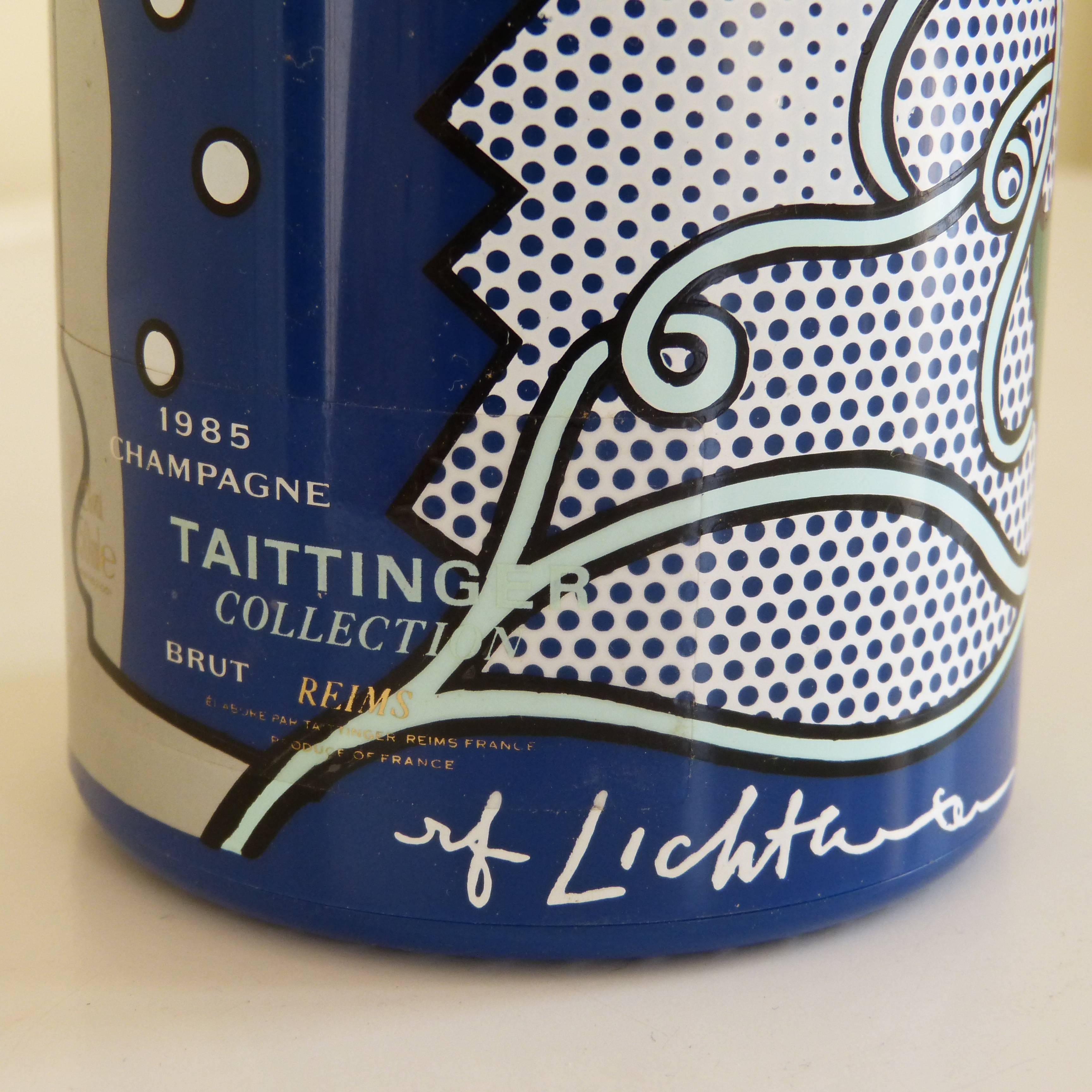 French Original Roy Lichtenstein Champagne Bottle for  Taittinger Collection 1985 For Sale