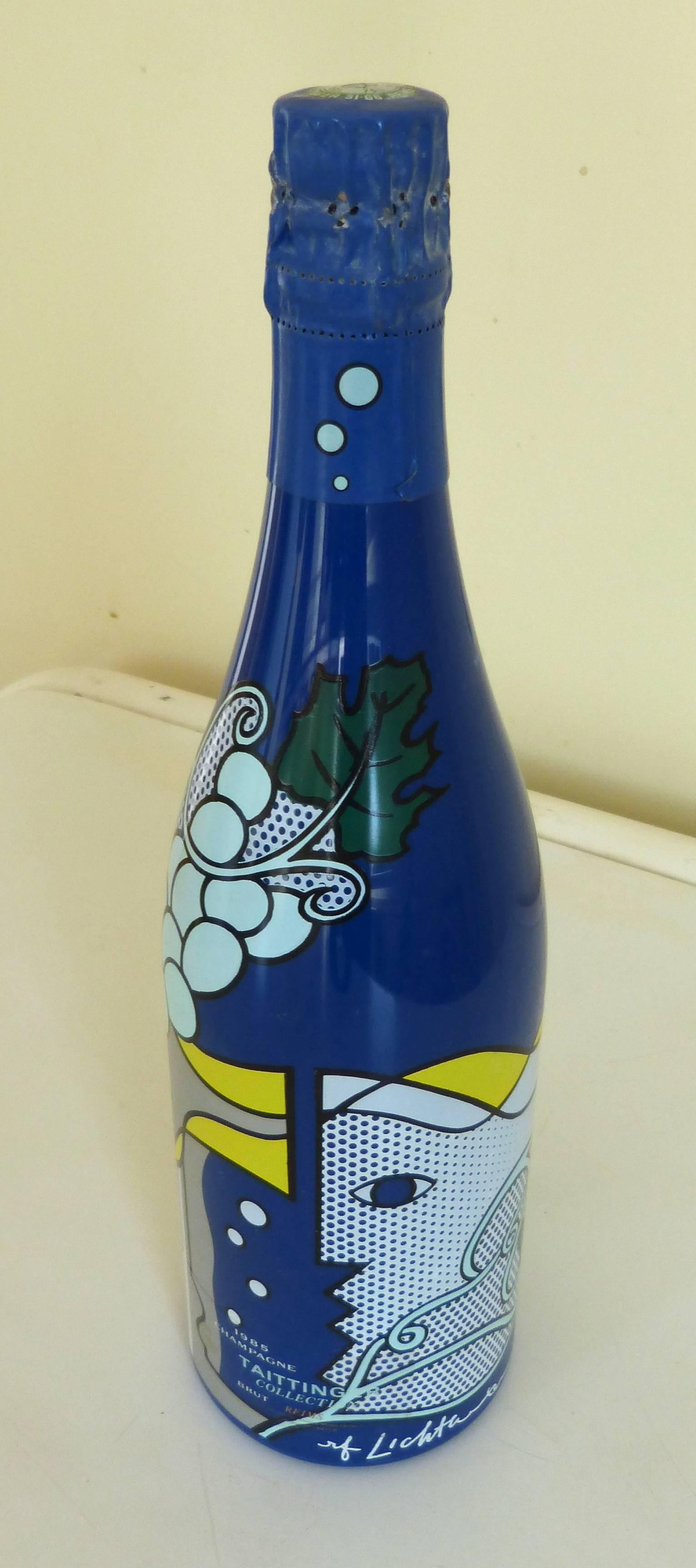 Original Roy Lichtenstein Champagne Bottle for  Taittinger Collection 1985 For Sale 1