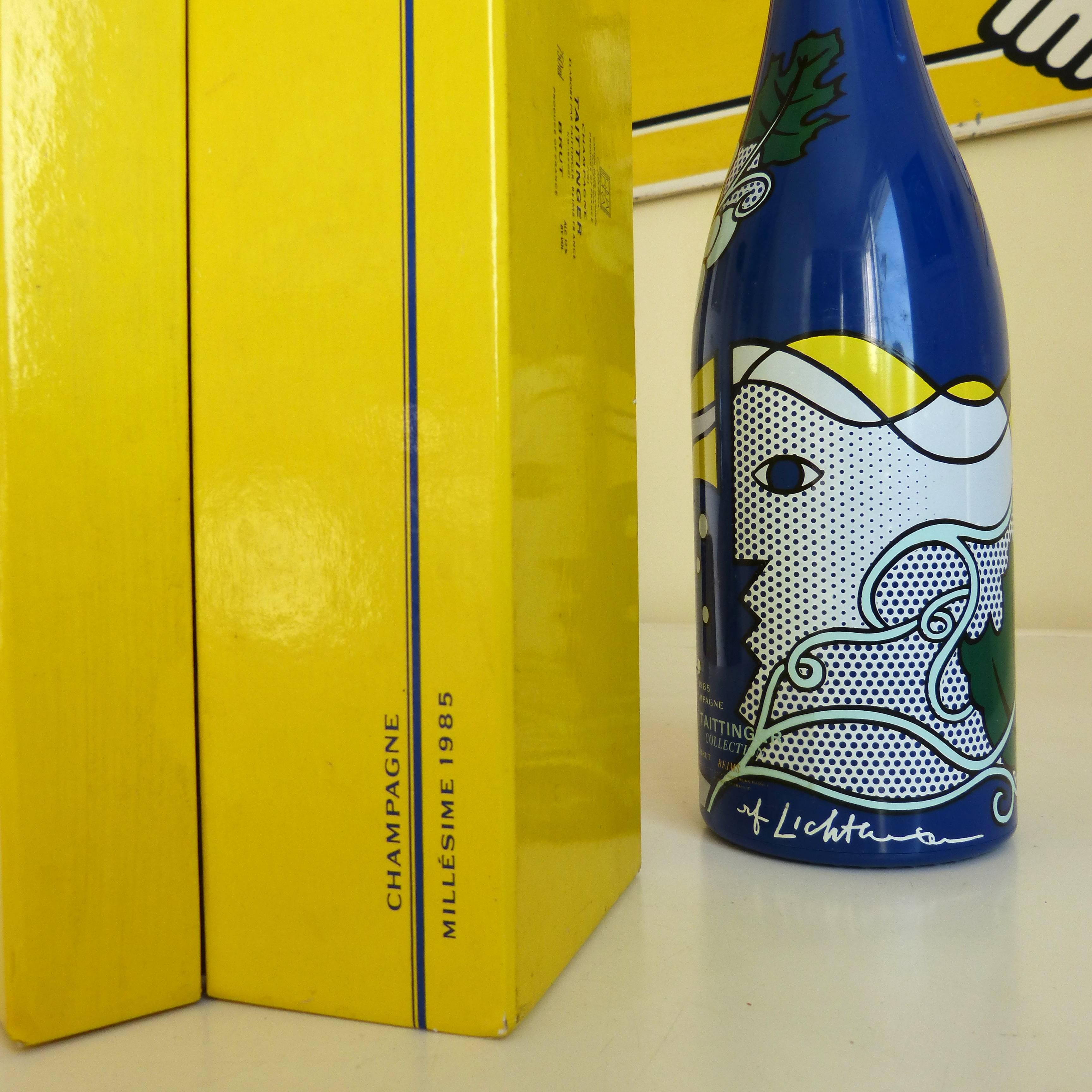 Original Roy Lichtenstein Champagne Bottle for  Taittinger Collection 1985 For Sale 4