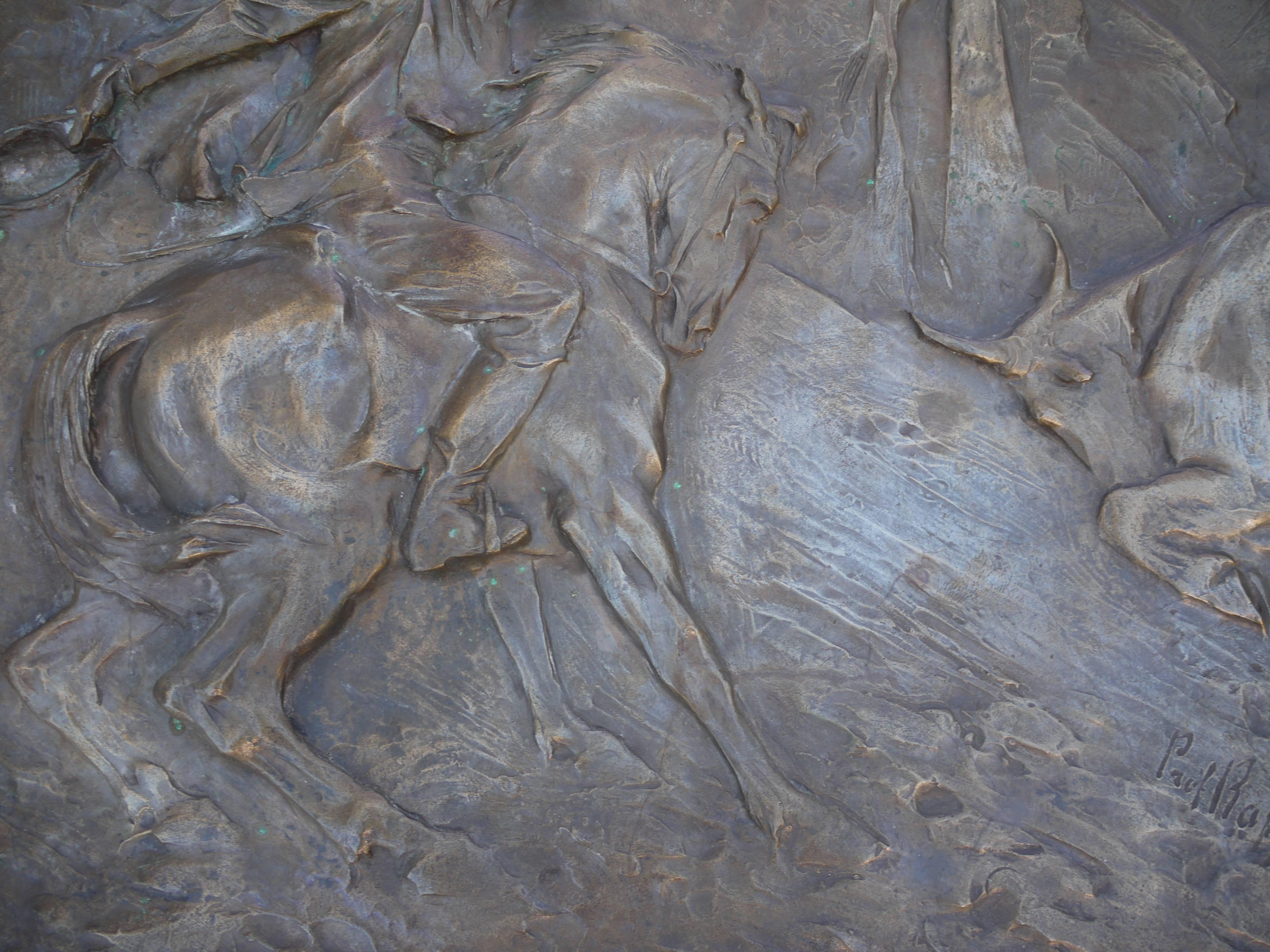 Bronze Bas Relief by Raffaello Romanelli, Italy, 1890 In Excellent Condition For Sale In Biarritz, FR