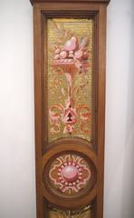 French Art Nouveau Pair of Pilasters, Gold Ceramic, Enamels, Marble, Mahogany